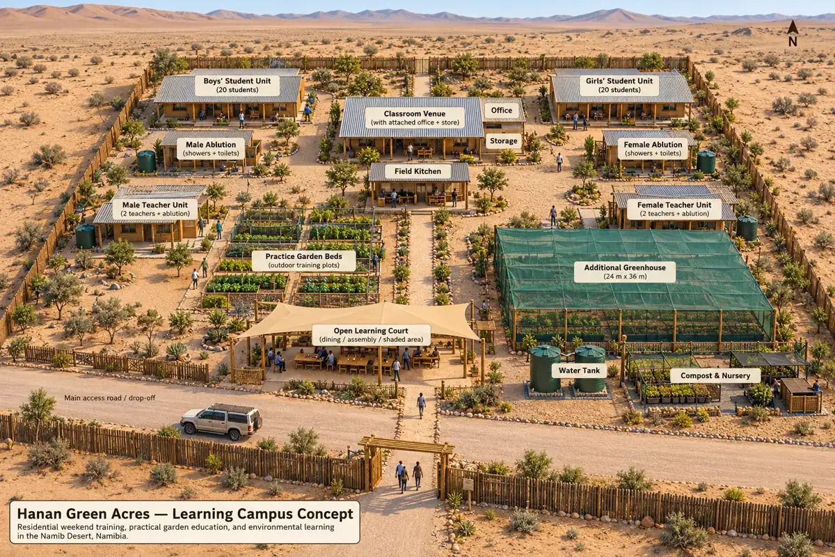 Concept rendering of the Hanan Green Acres learning campus
